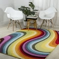 thumbnail image 4 of JONATHAN Y DAZZLE Flow Abstract Swirl Area Rug, 3 x 5, Red/Yellow/Blue, 4 of 9
