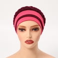 thumbnail image 3 of Milk Silk Hair Band Scarf Concealing Hair Wrap Double Color Hijab Cap, Hot Pink, 3 of 3