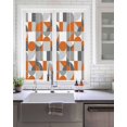 thumbnail image 2 of Nordic Retro Window Privacy Film Orange Grey Geometric Abstract Art Decorative Glass Window Film UV Blocking Static Cling Non-Adhesive Sticker Covering for Home Door 17.7 x 39.3 inches, 2 of 8