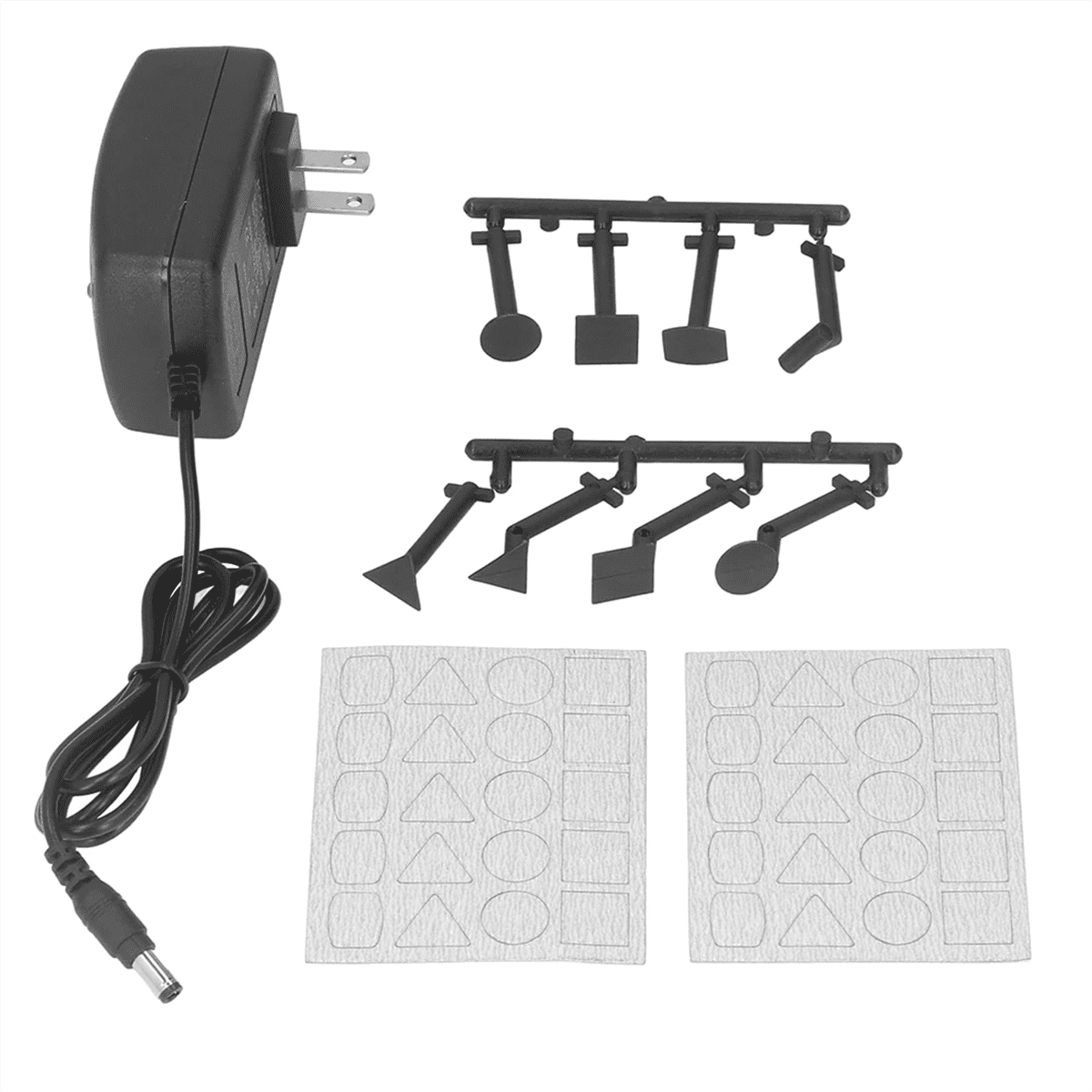 Pen Sander, Power Sander Pen DIY Mini Pen Sander Multi Model Drill Bit Replacement for Woodworking US Plug,1 x Pen Sander 8 x Small Rods 2 x Sandpaper 1 Adapter