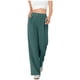 thumbnail image 1 of Amzcrzy Pantalones Vestir Mujer Color Liso S-2XL - Cintura Alta Elástica, Pliegues Frontales, Sin Cremallera, Bolsillos, Para Trabajo Verde, 1 of 5