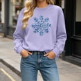 thumbnail image 2 of gbyLJF Women's Snowflake Christmas Sweatshirt Fuzzy Long Sleeve Holiday Tops Festival Travel Fleece Warm Pullover, 2 of 6