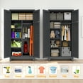 thumbnail image 6 of Coowa 73" Tall Metal Tool Storage Cabinet with Ample Storage Space, Heavy-Duty Organizer for Garage, Warehouse, Garden, Office, Living Room, Bathroom, Utility Room, Durable Slate, 6 of 11
