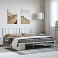 thumbnail image 1 of vidaXL Metal Bed Frame with Headboard White 183x213 cm, 1 of 5