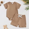 thumbnail image 2 of NOLDARES Toddler Baby Boy Summer Clothes Duck Print Short Sleeves T-Shirt Elastic Camouflage Shorts 2 Piece Outfit Blazer,9-12 M, 2 of 8