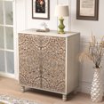 thumbnail image 2 of COSIEST 2 Flower Sideboard Wood Entryway Accent Cabinet Vintage Free-Standing Hallway, 2 of 7