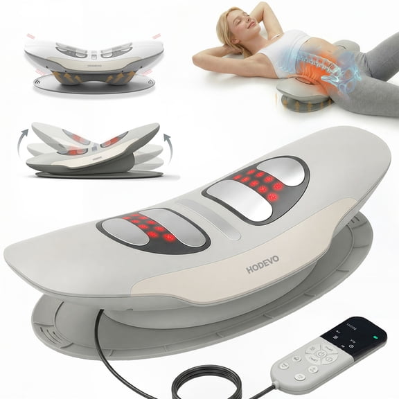 Smart Electric Lumbar Traction Device, Back Stretcher with Dynamic Airbag Stretching, Massage Vibration, Soothing Heating, Shake Left Right, Adjustable Height and Timer Lower Back Massager