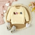 thumbnail image 4 of Coerni Toddler New Born Baby Boy Outfit Long Sleeved Pullover Sweatshirt Letter Print Set Kids Valentine's Day Outfit, 4 of 9