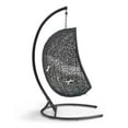 thumbnail image 3 of Modway Encase Sunbrella® Swing Outdoor Patio Lounge Chair in Black White, 3 of 8