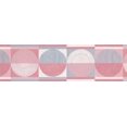 thumbnail image 2 of Abstract Red Rose Teal Semi Circles Bathroom Kitchen Wallpaper Border Geometric Design, Roll 15' x 7'', 2 of 3