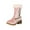 Pink, variant on Christmas Women Mid Calf Boots Round Toe Chunky Heel Thick Sole Velvet Cozy Boots Women's Casual Christmas Party Comfortable Dressy Boots Christmas Gifts