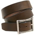 thumbnail image 4 of 1 3/8 Olive Re-Tanned Leather Belt Center Bar Buckle Old Silver Finish, 4 of 4