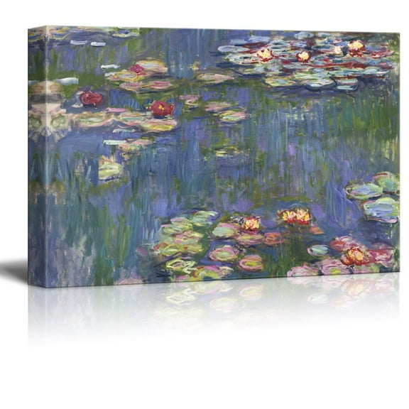 wall26 Canvas Wall Art - Famous Painting of Water Liliesby Claude Monet - Giclee Print Gallery Wrap Modern Home Art Ready to Hang - 32x48 inches