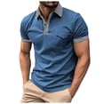thumbnail image 5 of YDLCAFD Men's Short Sleeved Shirt Casual Pocket Stitching Button Shirt, 5 of 5