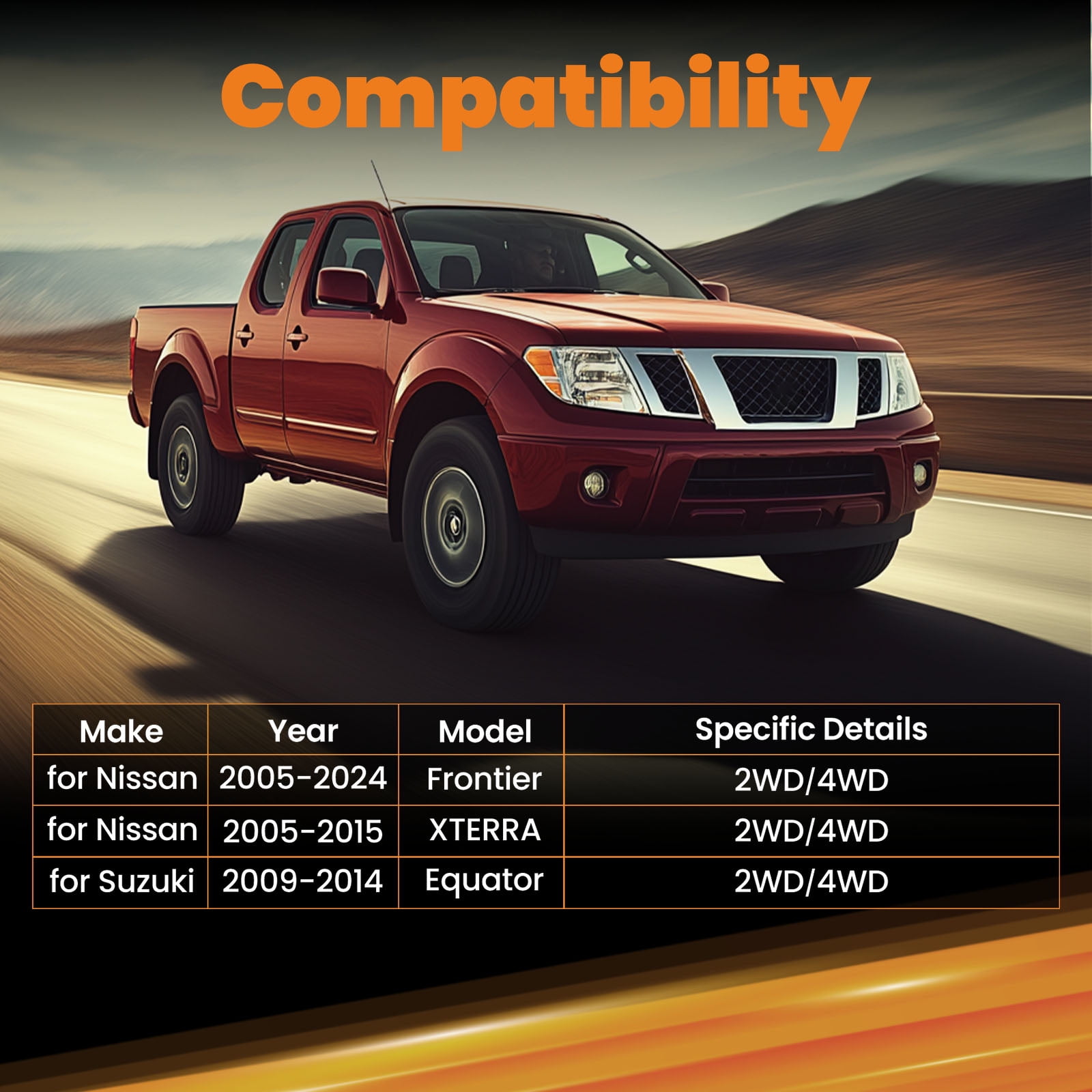 maXpeedingrods 2" Rear Lift Kit for Nissan Frontier XTERRA 2005-2022, Suspension Lift Shackles for Suzuki Equator 2009-2014