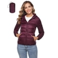 thumbnail image 1 of Totatuit Women's Lightweight Long-Sleeve Full-Zip Water-Resistant Packable Hooded Puffer Jacket, 1 of 5