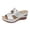 Silver, variant on Women's Leopard Wedge High Heels Slip on Dress Sandals Trendy Casual Buckles Hollow out Leather Platform Chunky Heeled Slides Beach Summer Vacation Silver Size 9