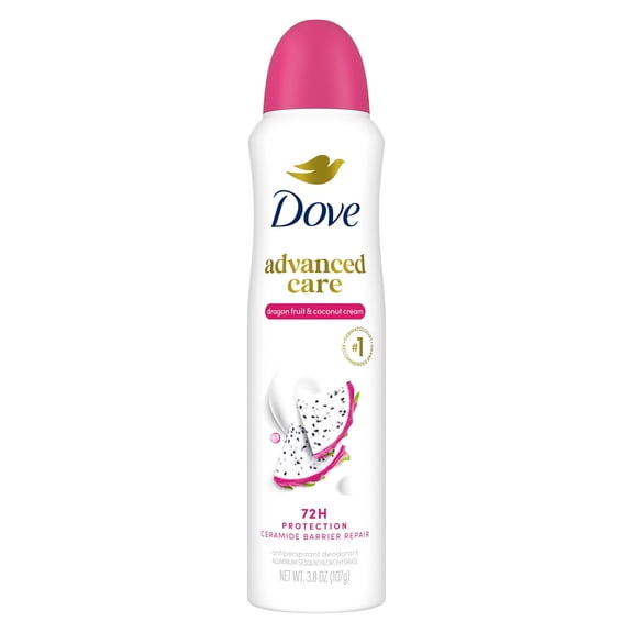 Dove Advanced Care Antiperspirant Deodorant Dry Spray Dragon Fruit & Coconut Cream 72 Hour Sweat And Odor Protection With Pro Ceramide Technology ,3.8 OZ
