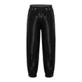 thumbnail image 2 of CUZIBR Kids Sequins Pants Wide Leg Loose Jazz Hop Street Dance Pants Solid Color Haren Trousers Stage Performance Dancewear Casual Straight Leg Joggers,Black,3-4 Years, 2 of 8