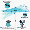 thumbnail image 5 of edx 10ft Solar 32 LED Lights Patio Umbrella with Tilt Adjustment and UV-Resistant Polyester Fabric，Market Umbrella for Outdoor, Lake Blue, 5 of 6