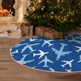 thumbnail image 4 of Salouo Airplanes in the Sky Christmas Tree Skirt 30" Farmhouse Christmas Decorations Snowman Xmas Tree Skirt Tree Mat for Holiday Party Decor, 4 of 8