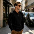 thumbnail image 6 of Mens Long Sleeve Henley Shirts Muscle Fit Ribbed Knit T-Shirt Lightweight Thermal Undershirts Workout Athletic Tee Shirt Black XL, 6 of 9