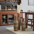 thumbnail image 3 of YIQMI Gray Brown Stripe Floor Vase Set of 3 PVC Tall Vases 28/24/20 in for Home Decor, Housewarming Gift, 3 of 11