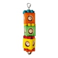 thumbnail image 2 of Wooden Bird Chew Toy, Hanging Parrot Foraging Blocks with Bell and Metal Hook, Cage Enrichment Toy for Small to Medium Parakeets Cockatiels Conures Caique, 2 of 7