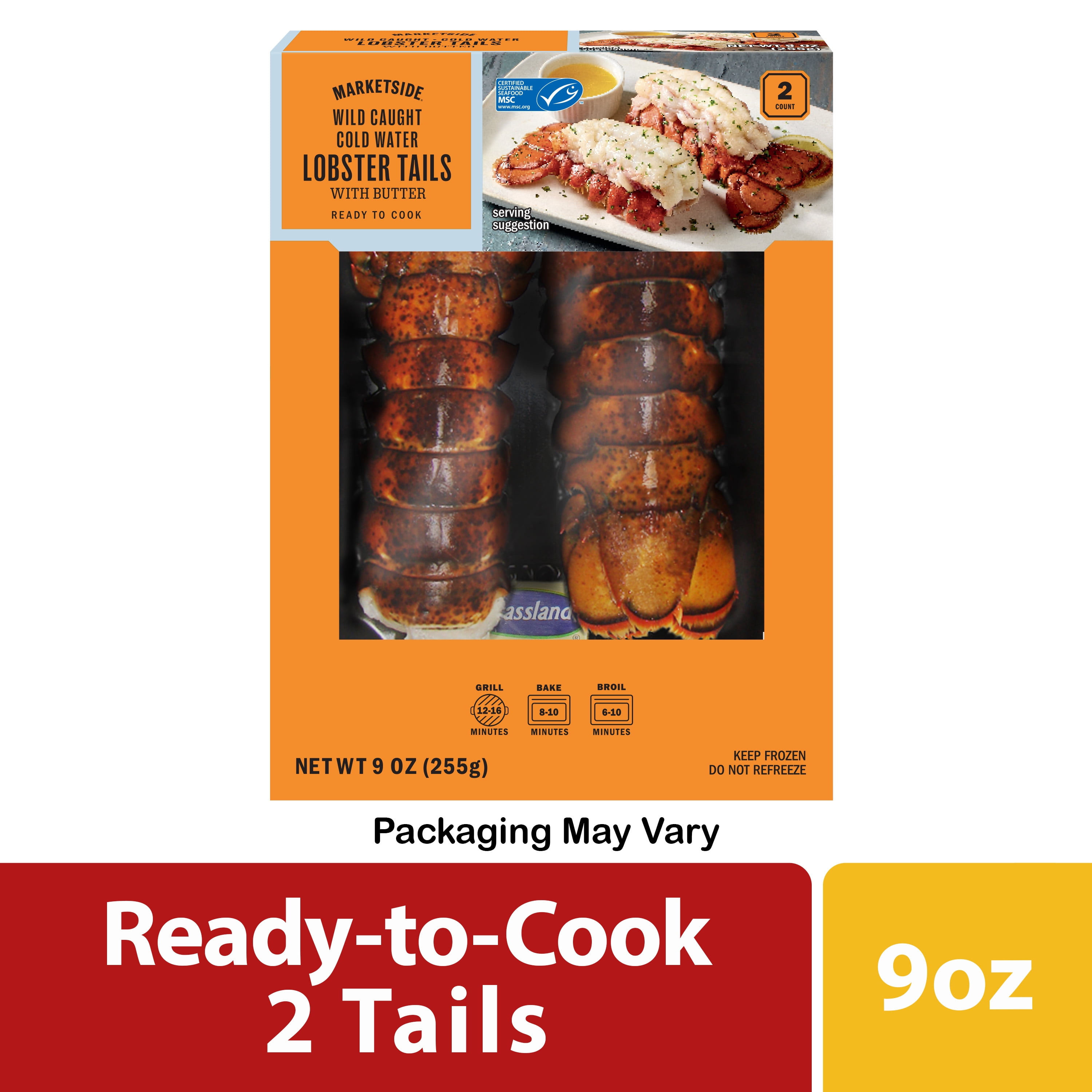 Marketside Frozen Wild Caught Cold Water Lobster Tails with Butter