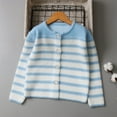 thumbnail image 2 of Odeerbi Kids Girls Cardigan Sweater New Children's Winter Fashion Casual Solid Color Coat Sweater Cardigan Light Blue, 2 of 8