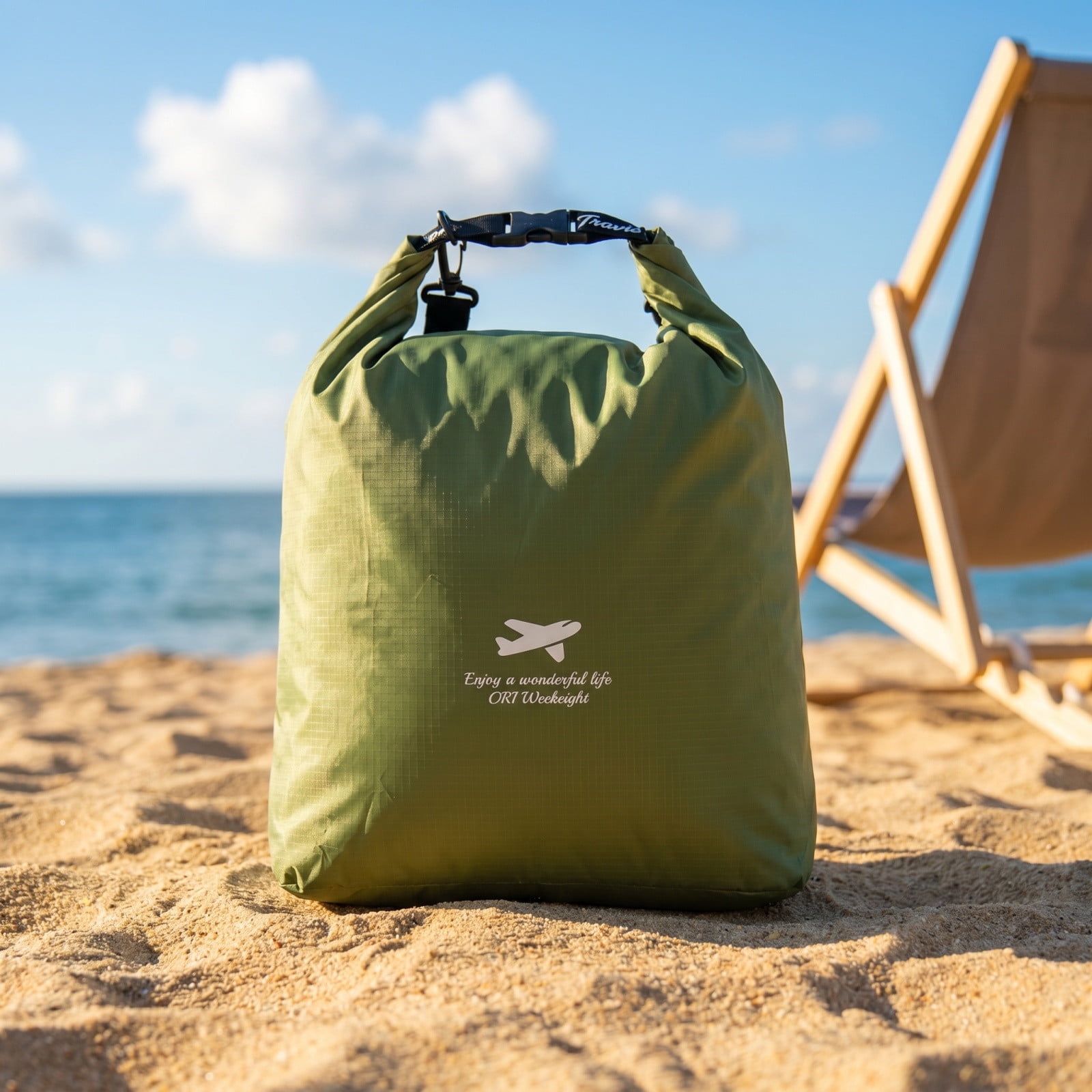 Roll-Top Waterproof Dry Bag, Floating Reusable Swim Storage Pouch, Portable Beach Dry Sack for Travel Swimming Kayaking Boating Fishing Camping Float Trip, Green, 16.34 Inch by XSAOP