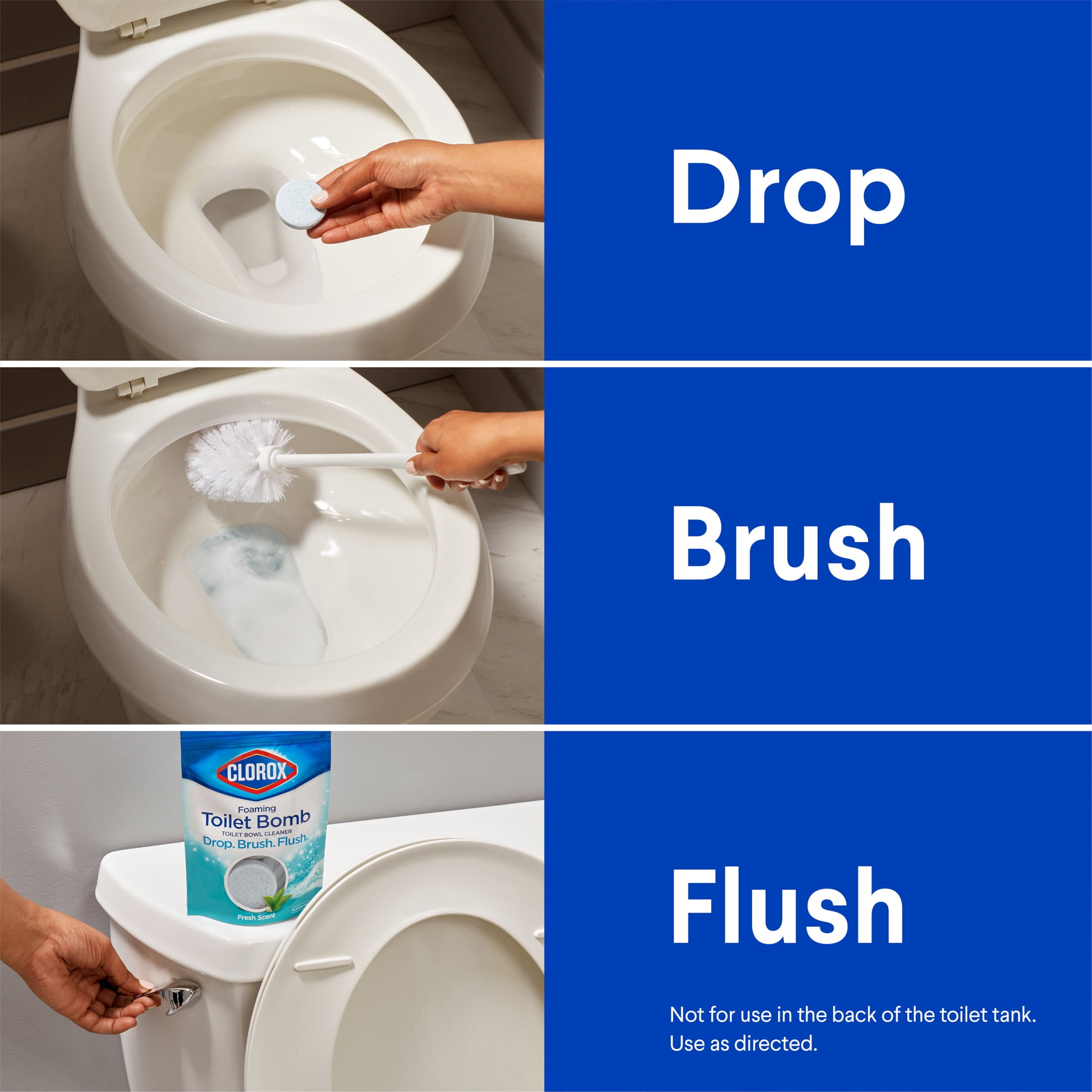 (2 pack) Clorox Foaming Toilet Bomb Toilet Bowl Cleaner, Bleach Free, Fresh Scent, 5 Count