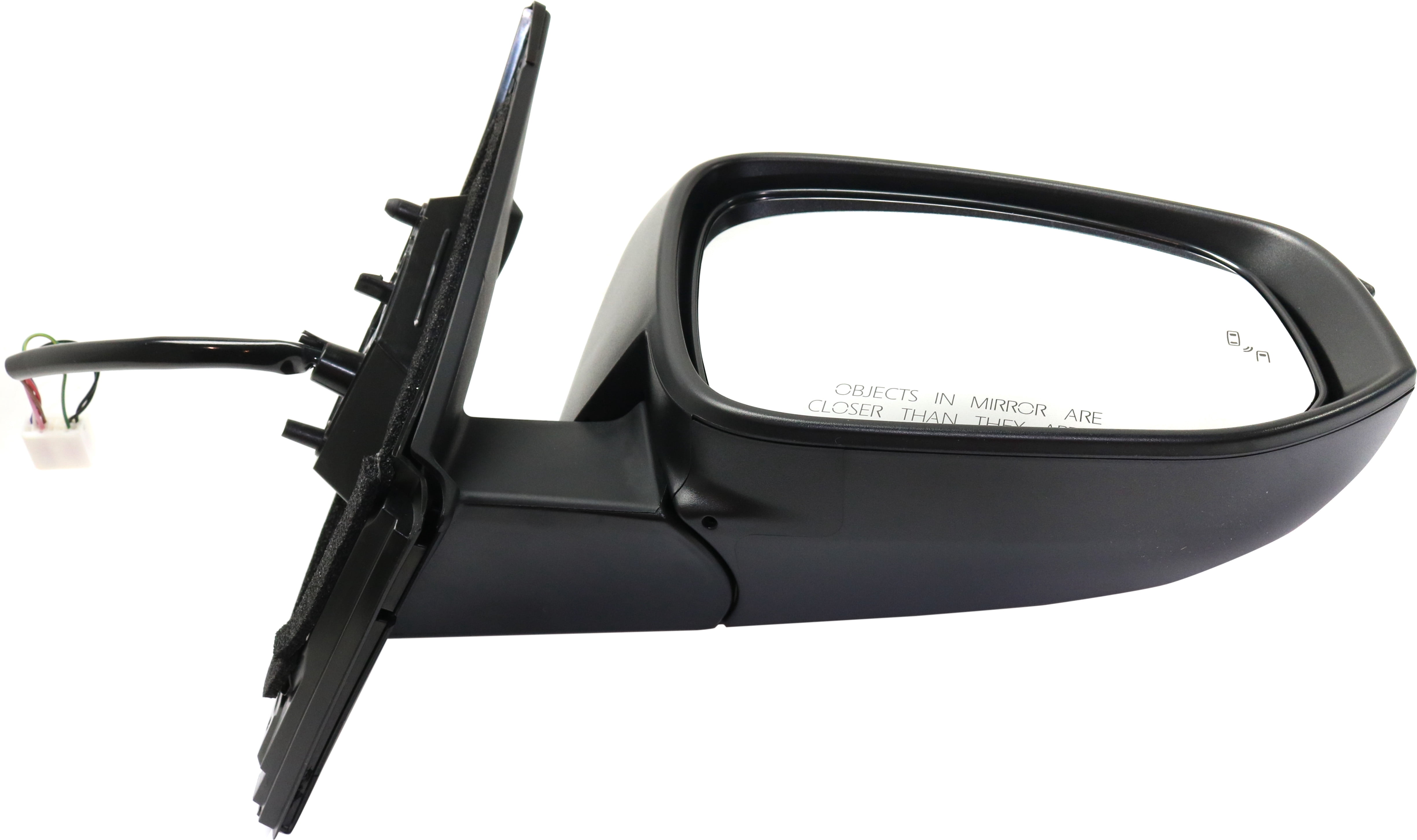 Mirror Compatible With 2013-2015 Toyota Rav4 Right Passenger Side Heated W/ Blind Spot Detection In Glass In-Housing Signal Light Paintable Kool-Vue