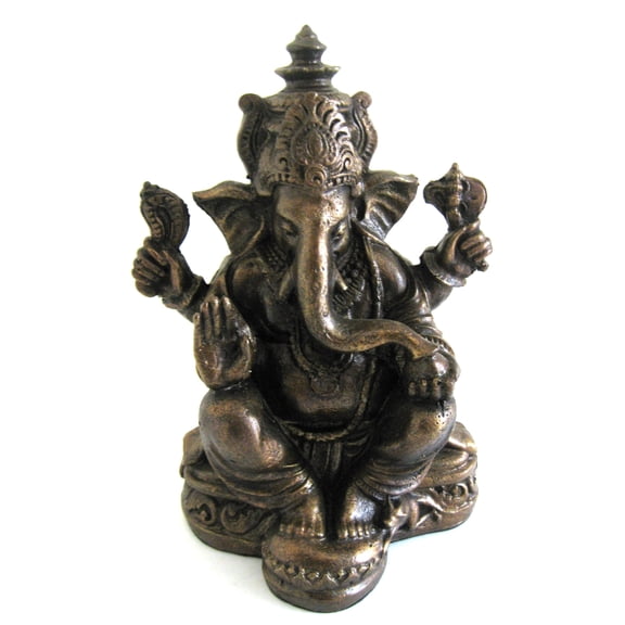 Ganesh Statue Meditation Ganesh Sculpture Bronze Powder Cast Finish Ganesh God of Fortune and Success, LG-10", COLLECTOR'S QUALITY