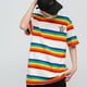 thumbnail image 3 of Camiseta de rayas de colores del arco iris para mujer, cuello redondo, manga corta, básica, blusa superior, camisa de arcoíris para mujeres y hombres, 3 of 5