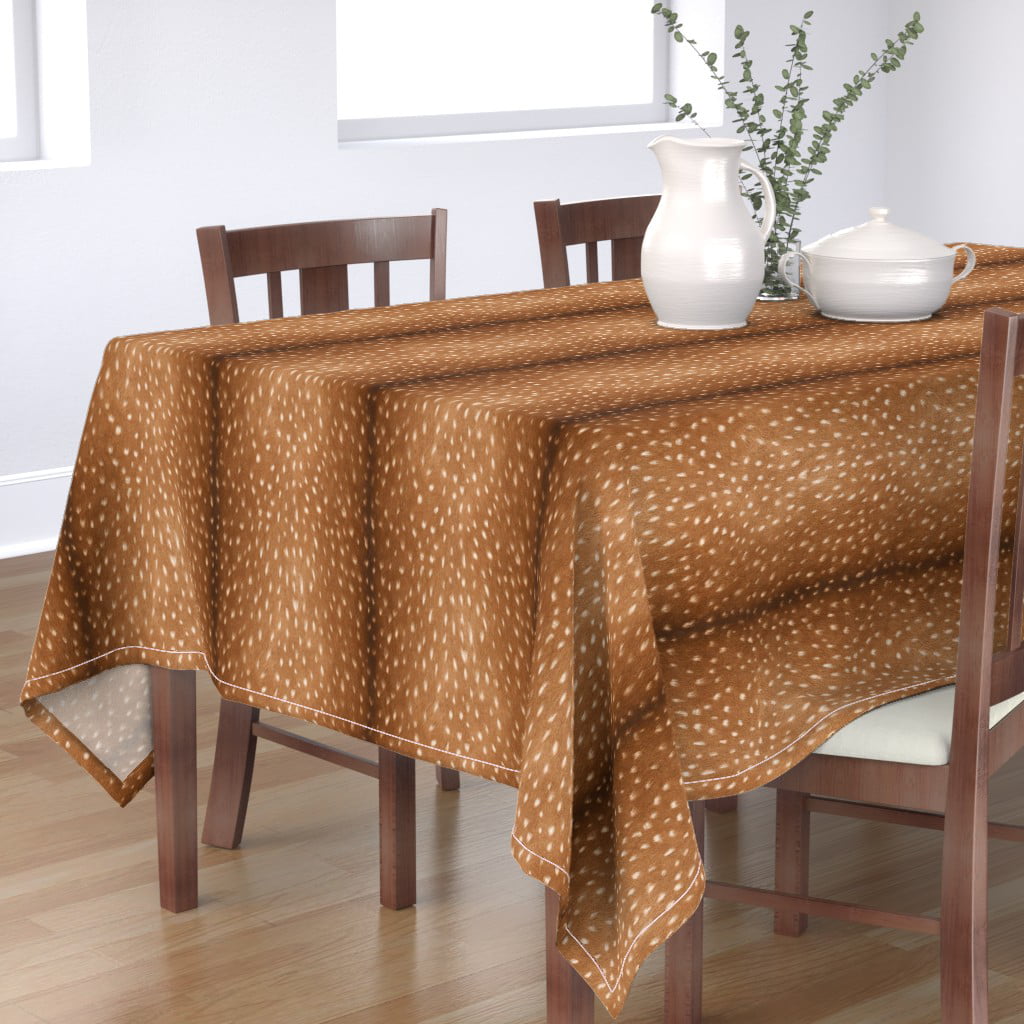 Table Runner Deer Hide Forest Animal Ry Fawn Hunting Woodland Cotton Sateen