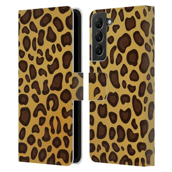 Head Case Designs Officially Licensed Haroulita Animal Prints Leopard Leather Book Wallet Case Cover Compatible with Samsung Galaxy S22  5G