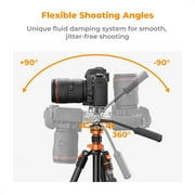 K&F Concept 83/2.1m Aluminum Camera Video Tripod for DSLR Camera, Compact Tripod with Fluid Head and 5kg/11lbs Load for Travel and Work