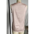 thumbnail image 2 of Camiseta sin mangas de satén con cuello en V plisada y holgada de verano sin mangas para uso diario Albaricoque S, 2 of 2