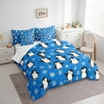 thumbnail image 3 of Manfei Funny Cartoon Penguin Bedding Comforter Set 7pcs for Teen, Kawaii Animal Lover Queen Bedding Sets, Merry Christmas Queen Sheet Sets, Ultra Soft Home Decor, 3 of 7