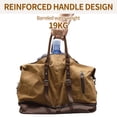 thumbnail image 3 of Bolsa de viaje grande de lona marrón Weekender Bag FENGDONG, 3 of 6