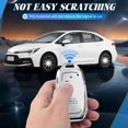 thumbnail image 3 of Key Fob Cover Compatible with Toyota Tacoma 4Runner Prius Corolla Cross Hatchback Tundra Sequoia 2022-2025 Keychain Case Holder Protector,Silver/White, 3 of 6