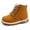 Tan (With Fur), variant on Baby Kids Boots - Boys Girls Rubber Sole PU Leather Shoes Hiking Ankle Boots Toddler/Little Kid