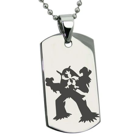 Stainless Steel 3rd Gen Torchic Combusken Blaziken Pokémon Engraved Dog Tag Pendant