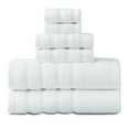 thumbnail image 1 of Hitime Bath Towel Sets of 6 Pieces, 2 Bath Towels 2 Hand Towels 2 Washcloths, 100% Cotton Highly Absorbent Towels for Bathroom, Gym, Hotel - White, 1 of 11
