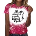 thumbnail image 1 of Camisas de Mujer Casual Impreso Cuello Redondo Manga Corta Superior, Blusa de Moda para Uso Diario Y de Fiesta, 1 of 4
