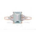 thumbnail image 2 of AFFY Simulated Blue Aquamarine & White Topaz CZ Fashion Ring in 14k Rose Gold Over Sterling Silver (1.67 Cttw), 2 of 6