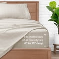 thumbnail image 6 of Bare Home Ultra-Soft Sheet Set - Premium 1800 Collection - Deep Pockets - 4-Pieces - California King, Grid - Stone/White, 6 of 8