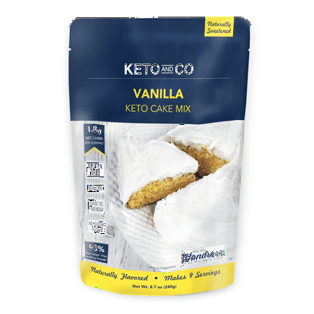 Keto and Co Vanilla Keto Cake Mix- Gluten Free (One Bag)