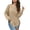 Khaki, variant on Viikei Cardigan Sweaters for Women Plus Size Women's Long Sleeve Round Neck Pullover Split Solid Color Top Round Neck Sweater